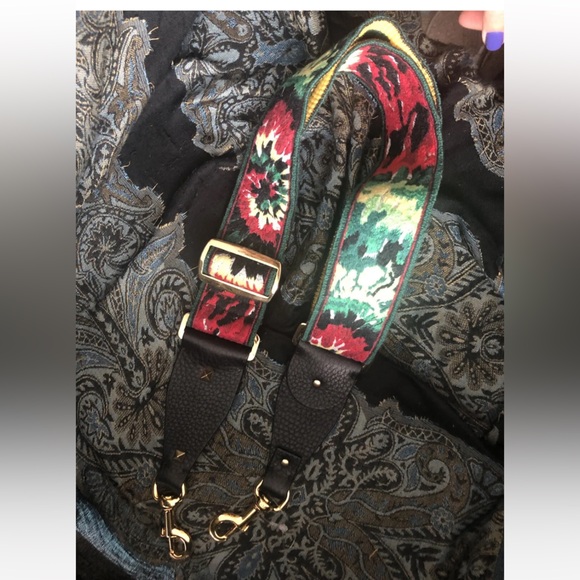 Valentino Guitar Strap - Tie Dye Rasta Jamaican Rockstud - Picture 6 of 11